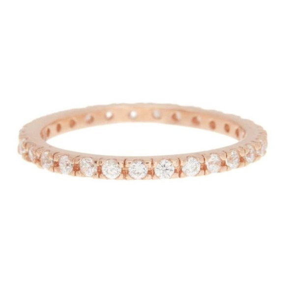 Adornia Jewelry - 14K Rose Gold SwarovskiCrystal Eternity Band